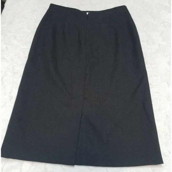 Tofana Straight Pencil-Cut Career Skirt Size 34 Back Zipper Black Knee Length - Picture 2 of 5